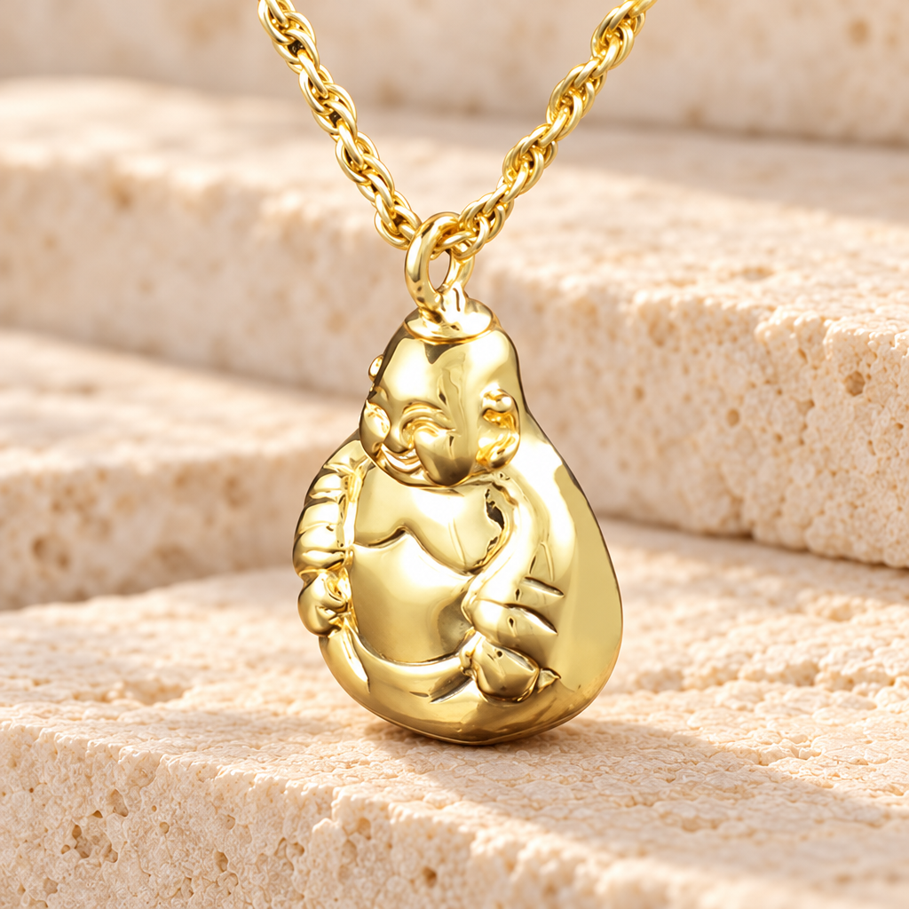 Gold Vermeil Budda Urn Necklace — main — evr800gv