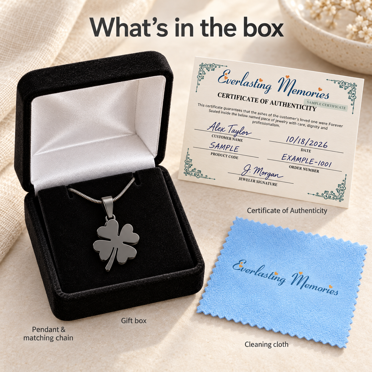Black Plated Irelyn Forever Sealed Memorial Jewelry — whats in box — evr20011blfs