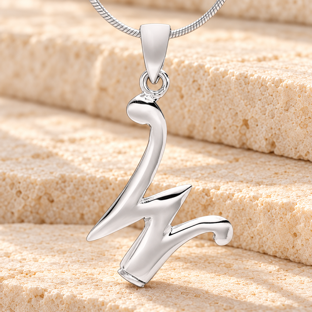 Silver "W" Initial Cremation Jewelry — main — evr6443ss