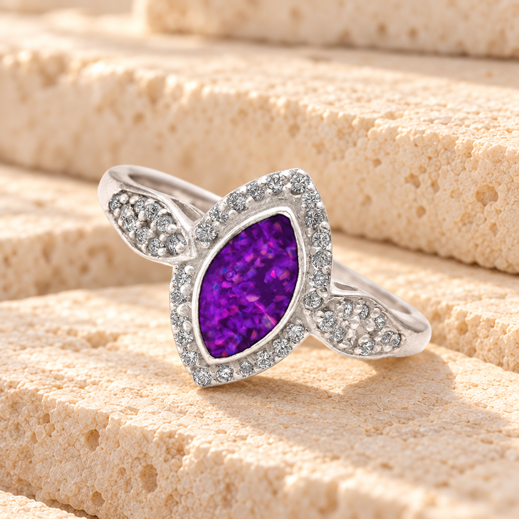 Women's Sterling Silver Sanctuary Ash Ring with Lilac Pearl Opal — main product image