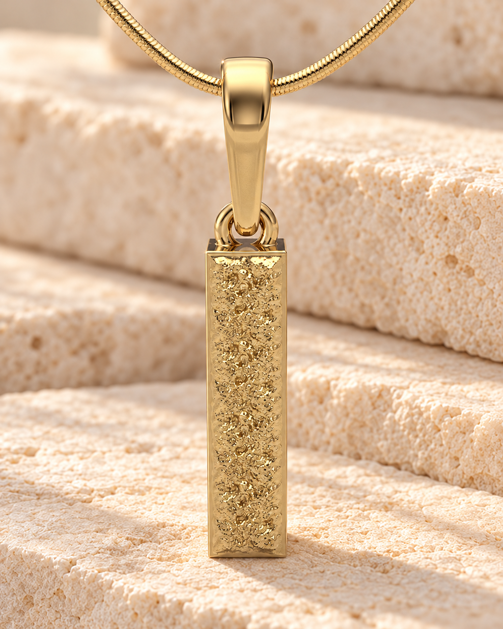 Gold Plated Textured Cylinder Forever Sealed Memorial Jewelry — main — evr20052gfs