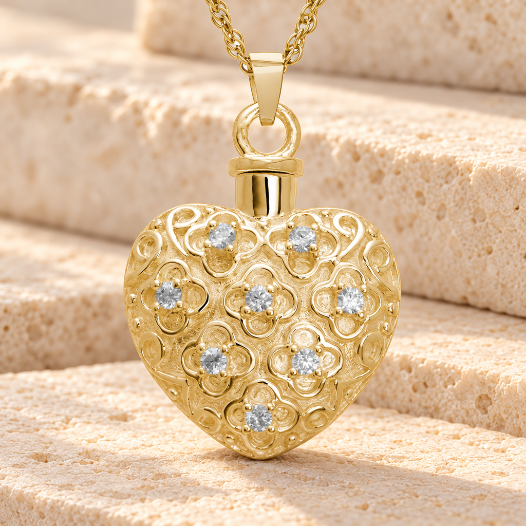 14K Gold Twinkle Heart Memorial Jewelry — main — evr738kg