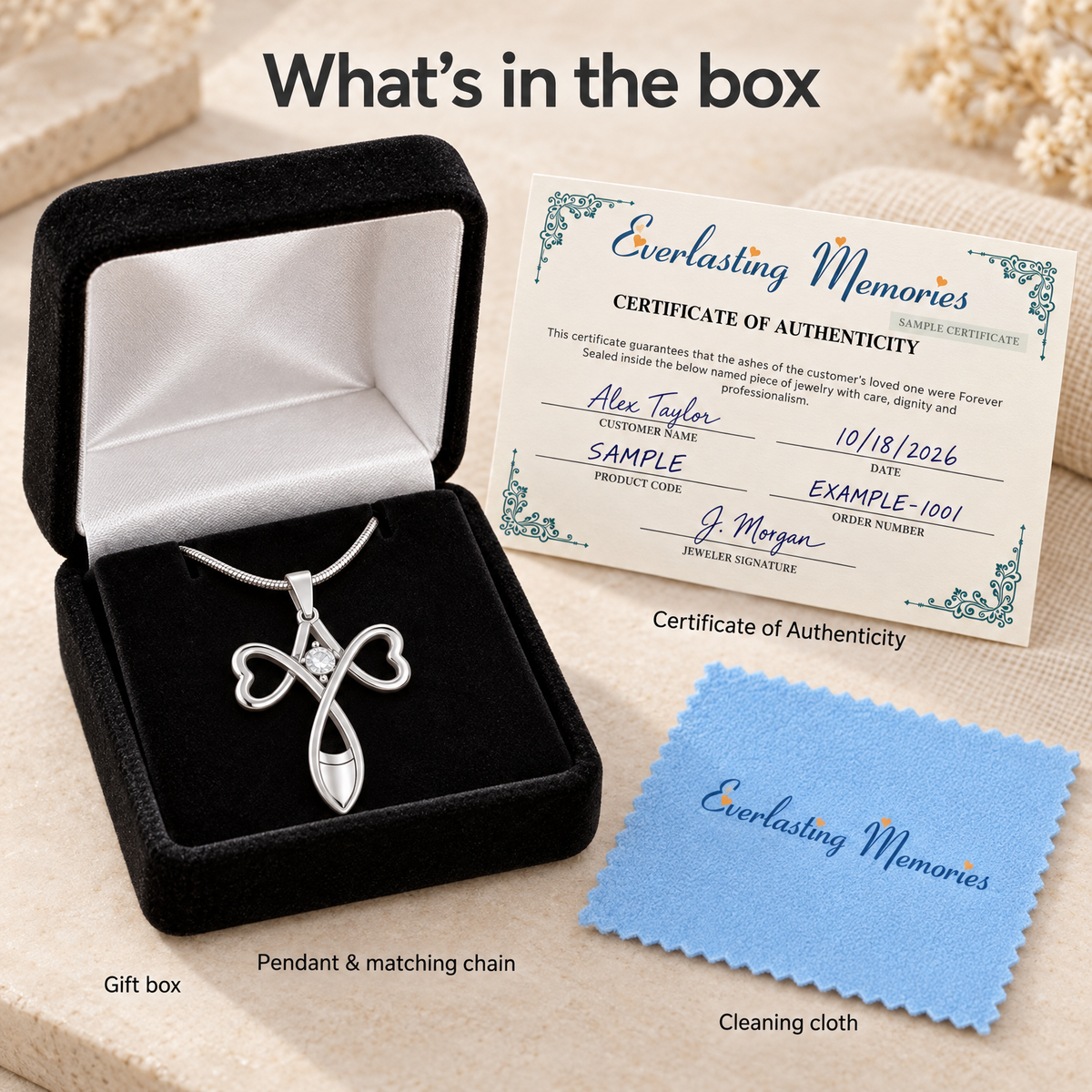Sterling Silver Peaceful Moments Forever Sealed Memorial Jewelry — whats in box — evr6091sfs
