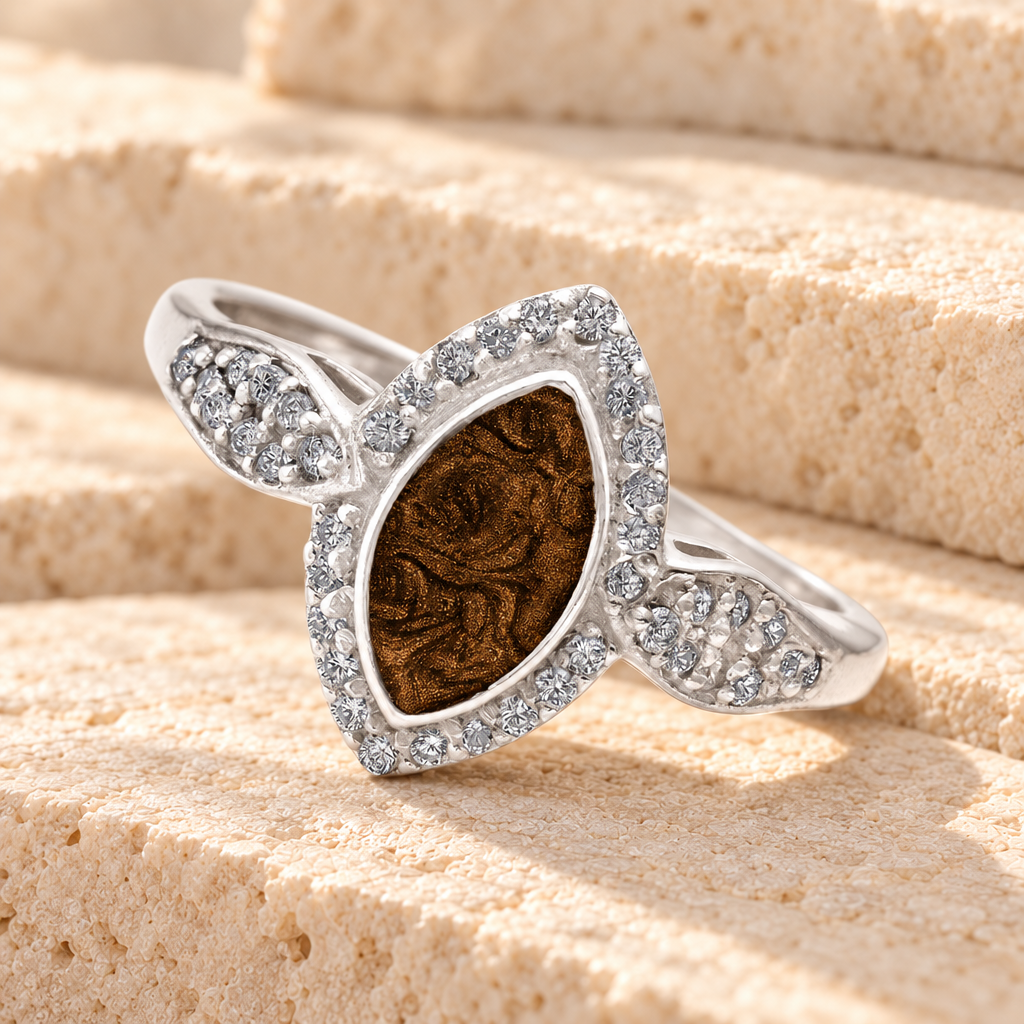 Women's Sterling Silver Sanctuary Ash Ring with Carob — main product image