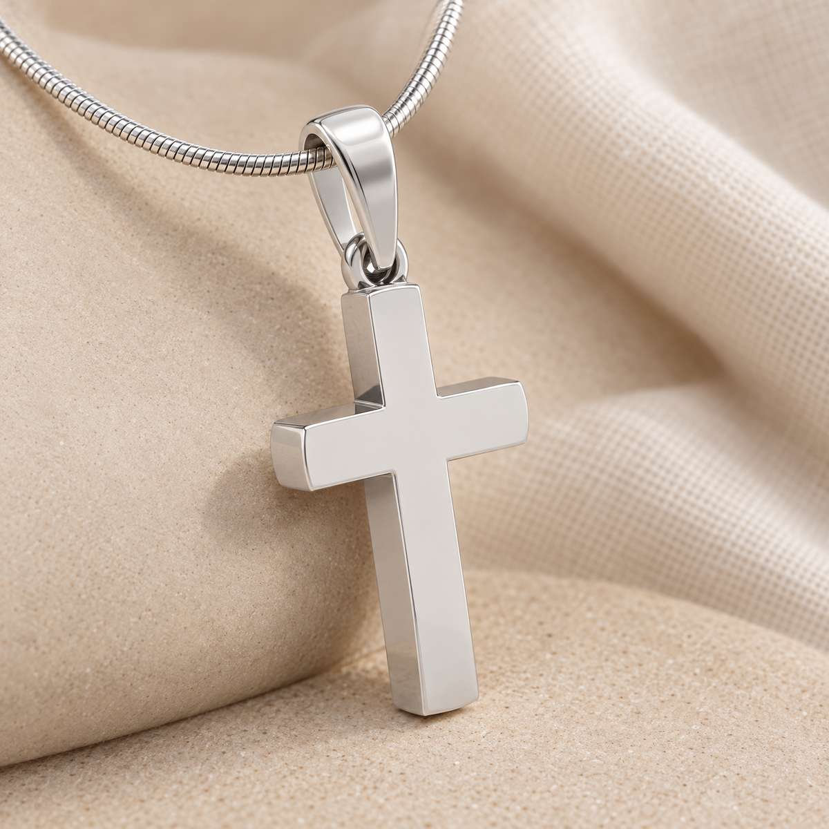 Sterling Silver Cross Forever Sealed Memorial Jewelry — alternate view — evr1023fs
