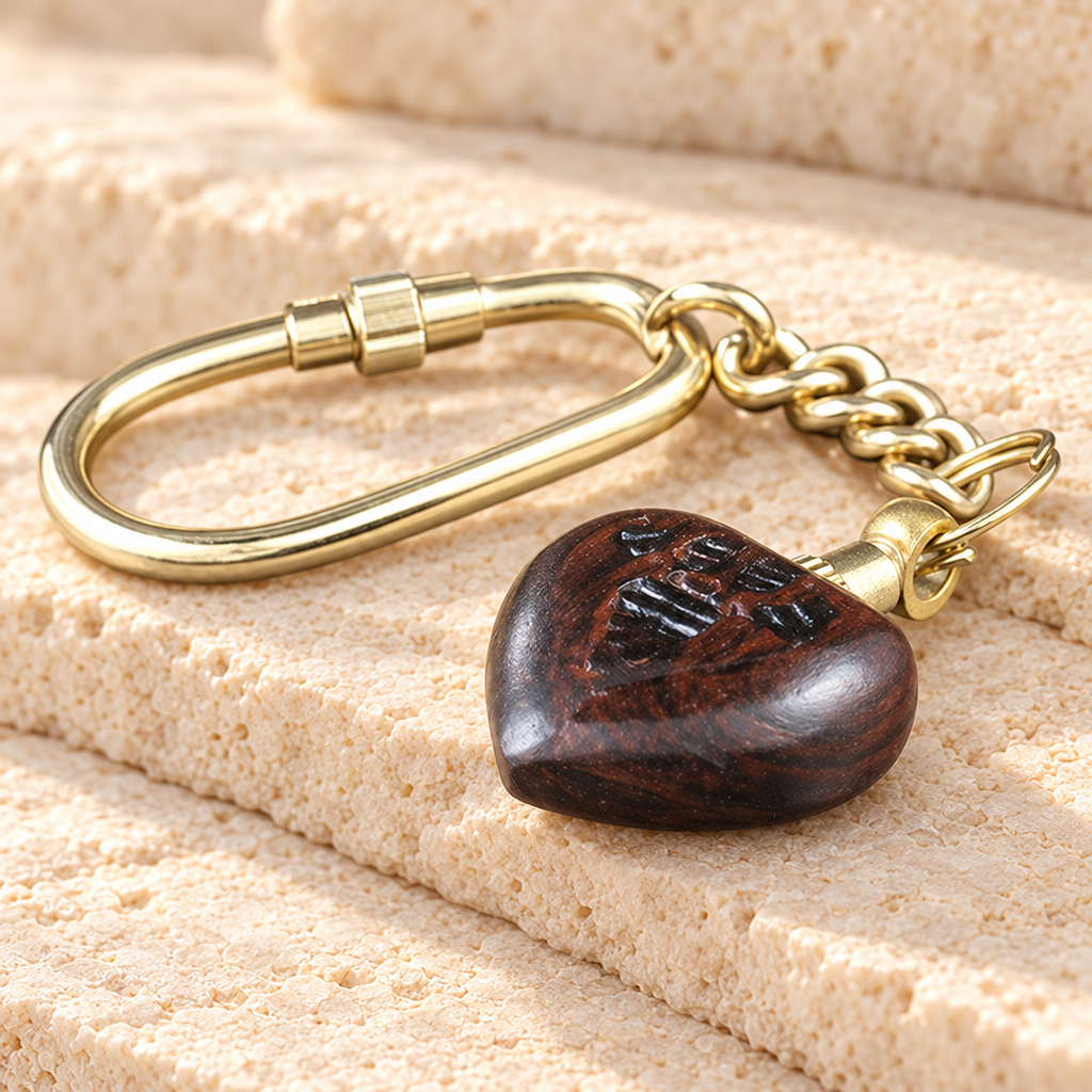 Forever Collection Wood Heart with Paws Keychain Jewelry Urn — main — evr1026wd