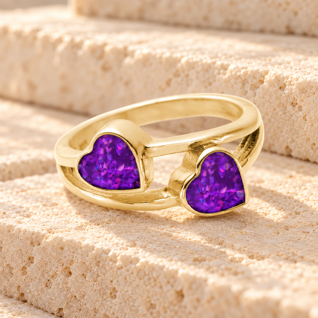 Solid 14K Gold Women's Thornley Ash Ring with Lilac Pearl Opal — main product image