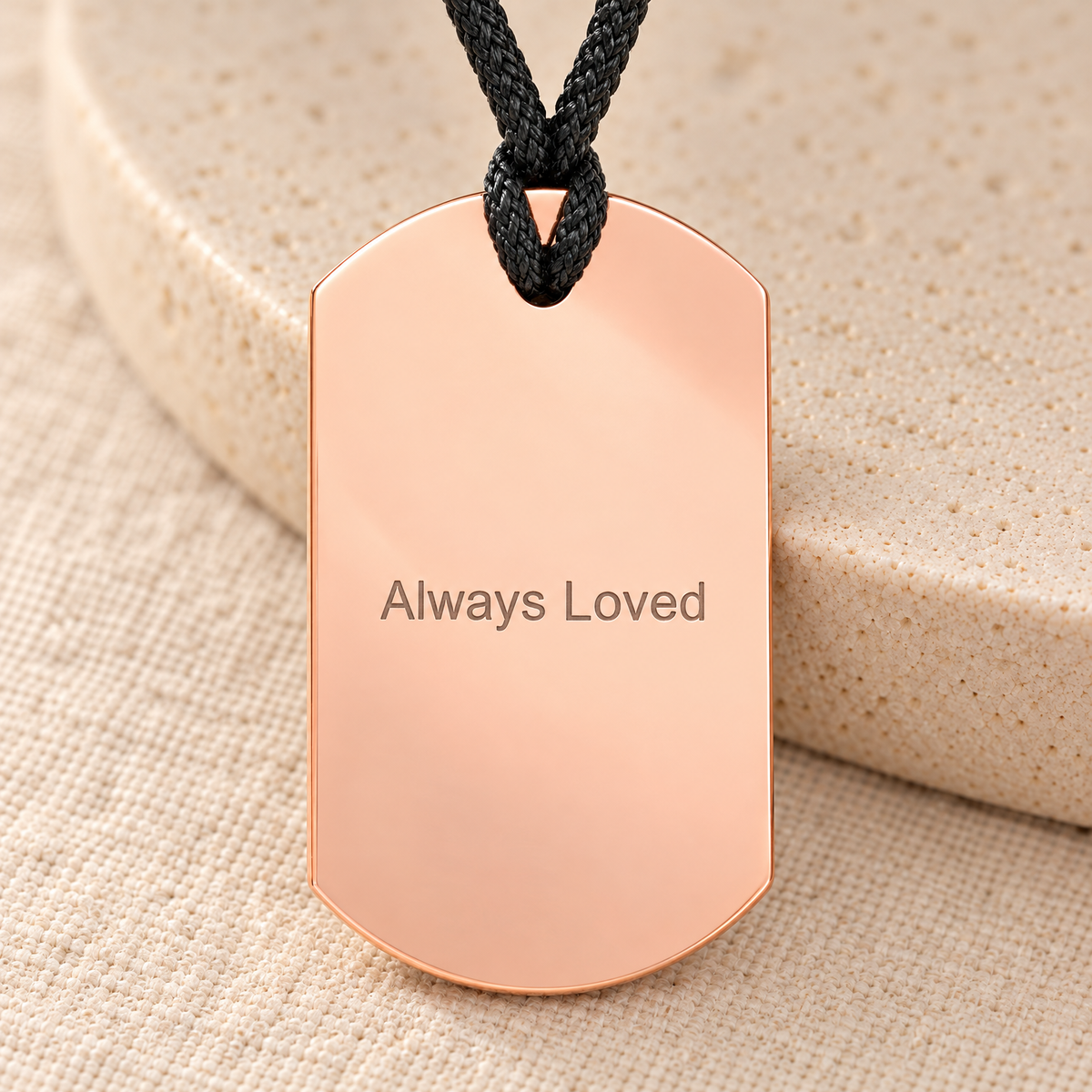 Modern Dog Tag Copper Fingerprint Necklace — rear engraving — evr4724cpr
