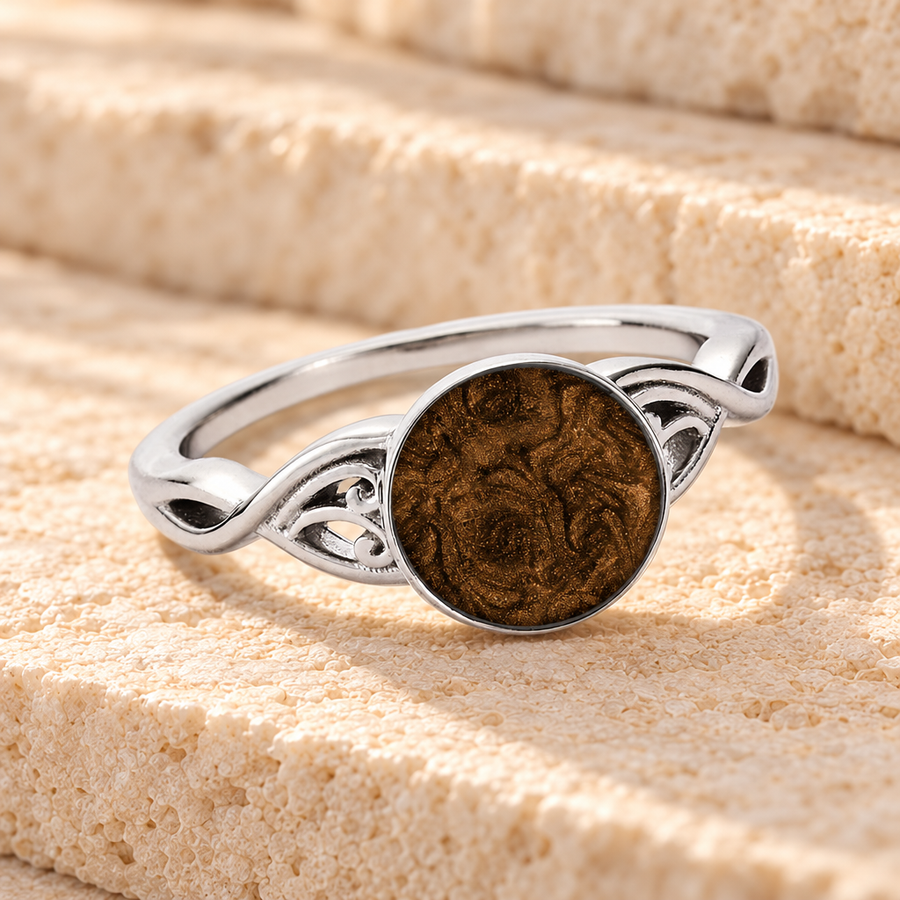 Women's Sterling Silver Katina Ash Ring with Carob