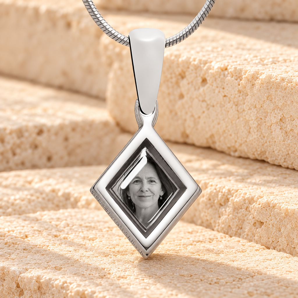 Small Diamond Sterling Silver Picture Pendant — main product image