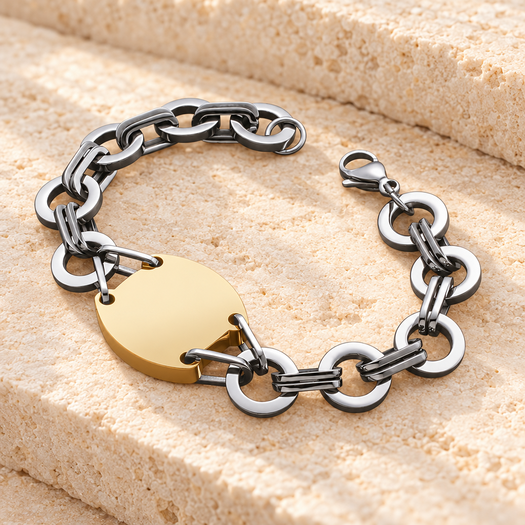 Stainless Gold Plated Valiant Bracelet Cremation Jewelry — main — evr6600g