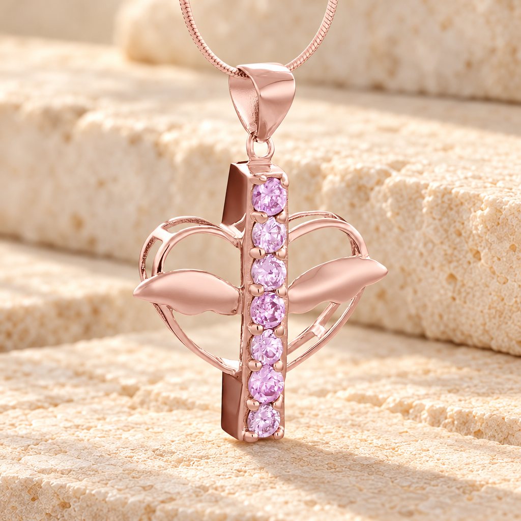 Rose Gold Joyful Feelings Cremation Jewelry — main — evr6105rg