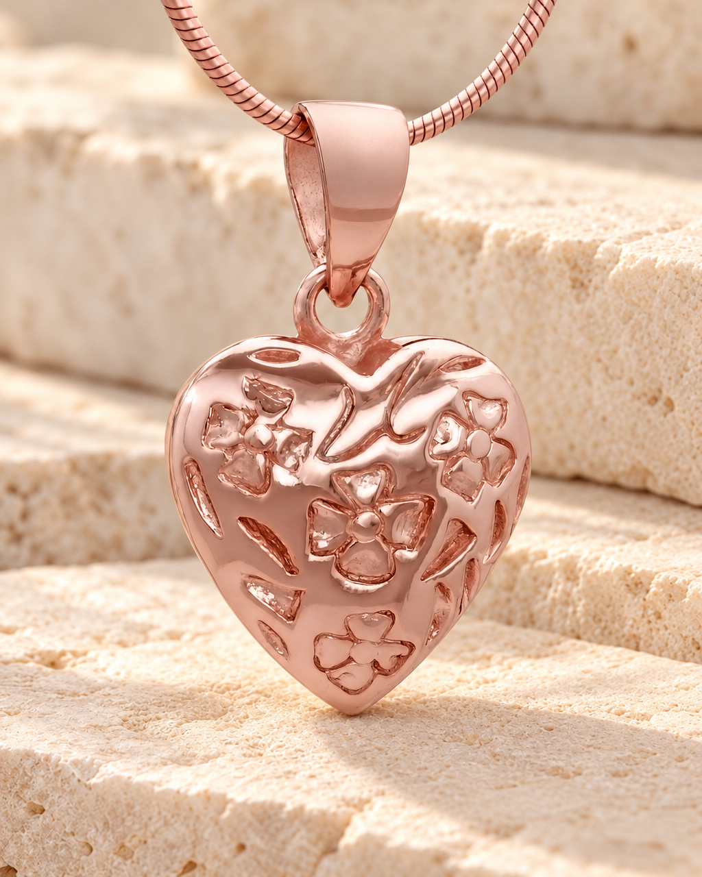 Rose Gold Plated Gratitude Heart Forever Sealed Cremation Jewelry — main — evr6474rgfs