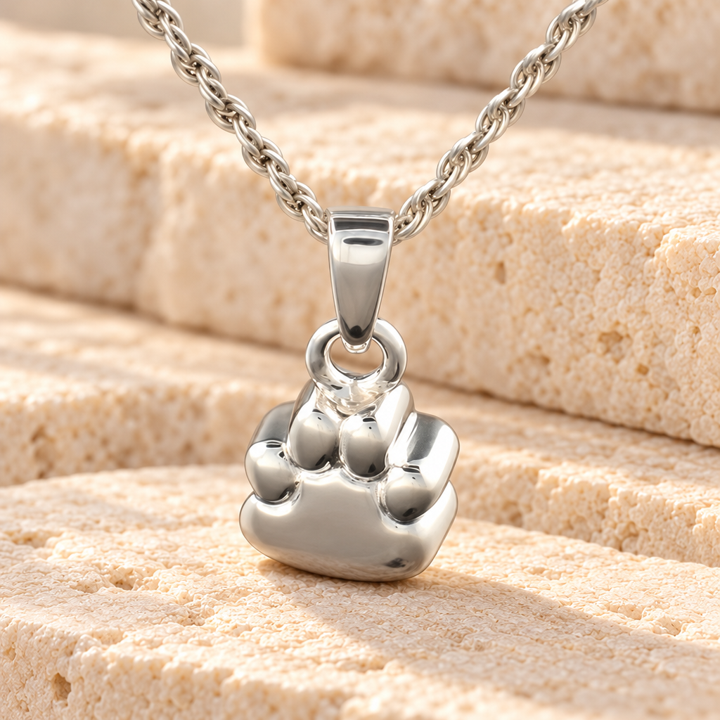 14K White Gold Lil Paw Urn Keepsake — main — evr599wg