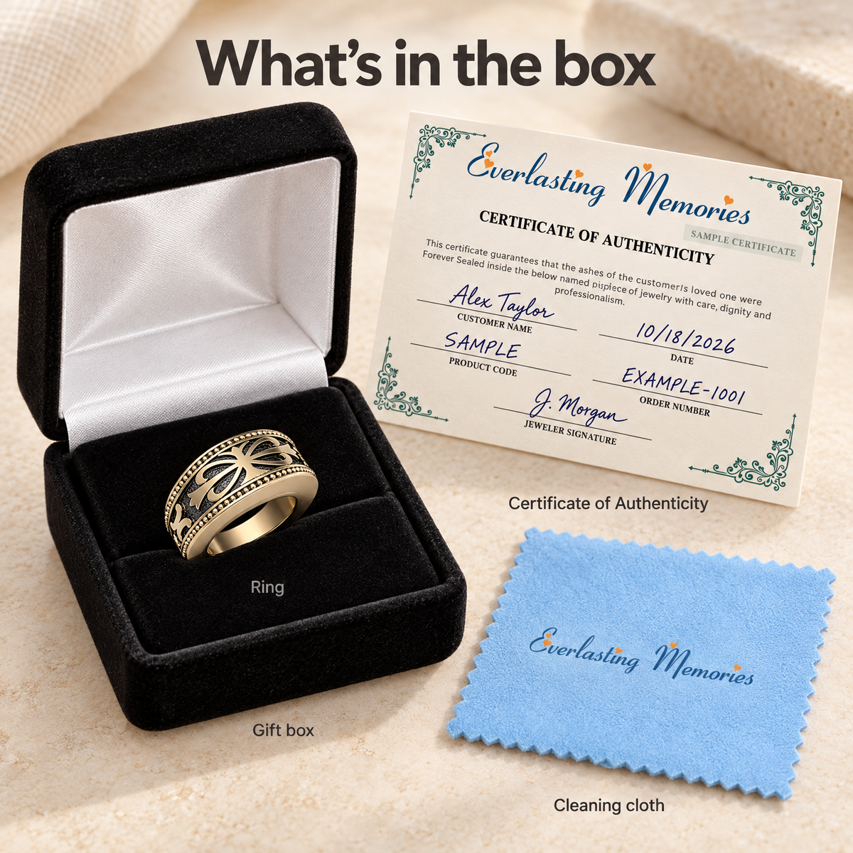 Solid 14K Yellow Gold Men's Royalty Forever Sealed Memorial Ring — whats in box — evr20081kgfs