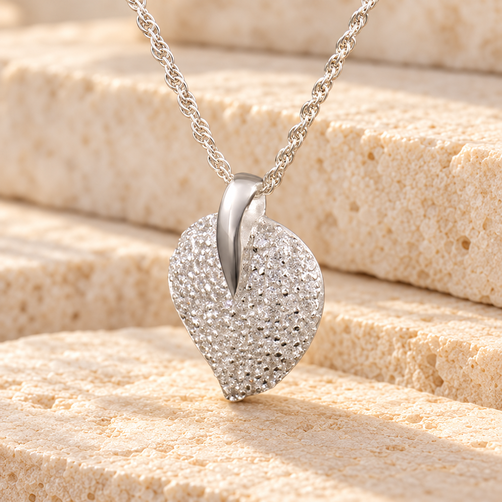 14K White Gold Blaze Heart Urn Keepsake — main — evr744wg