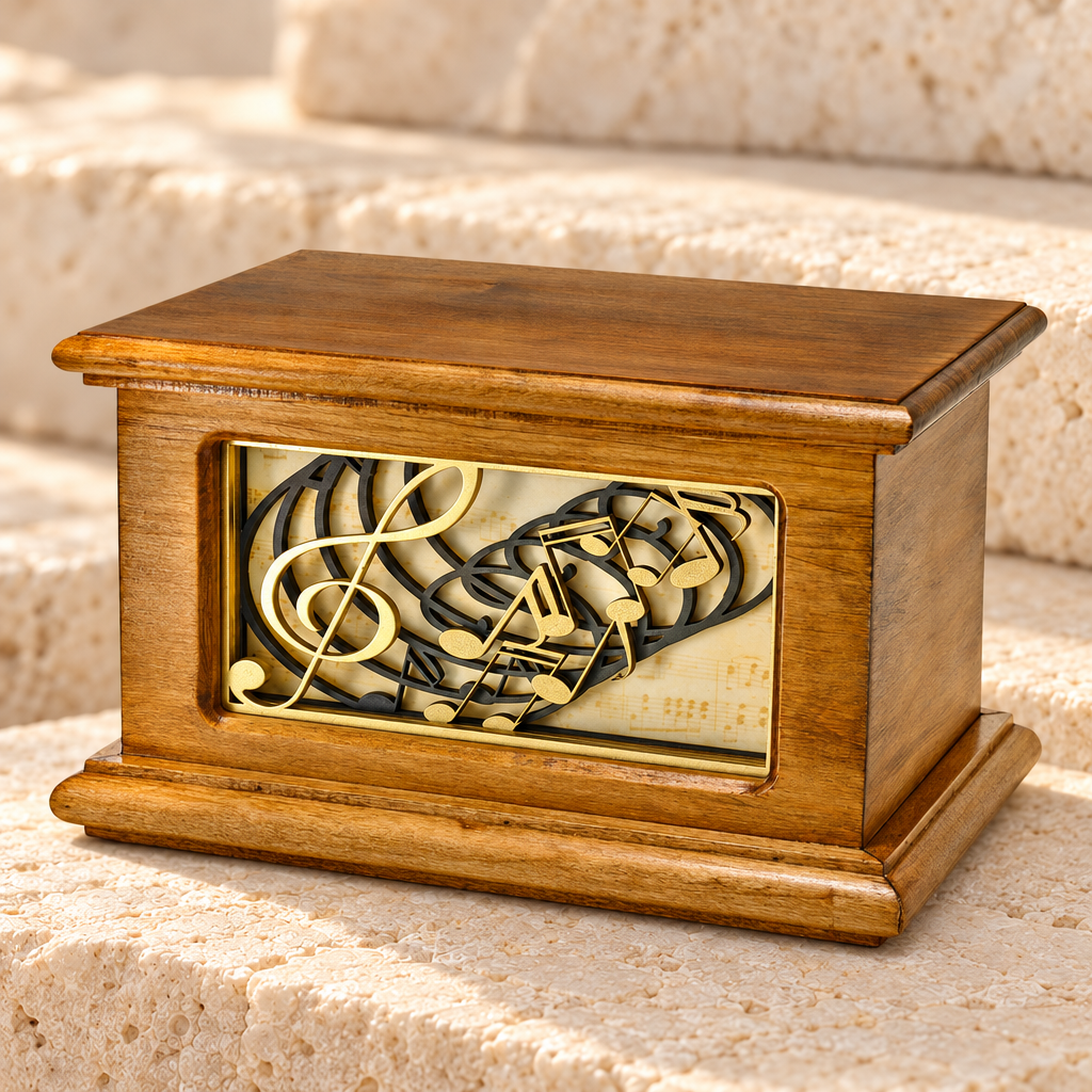 Musical Harmony Wood Cremation Urn — main product image