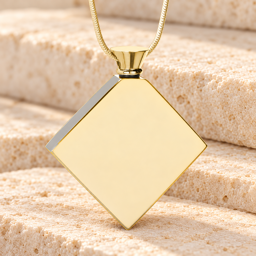 Gold Plated Quaint Diamond Urn Pendant — main — evr1509g