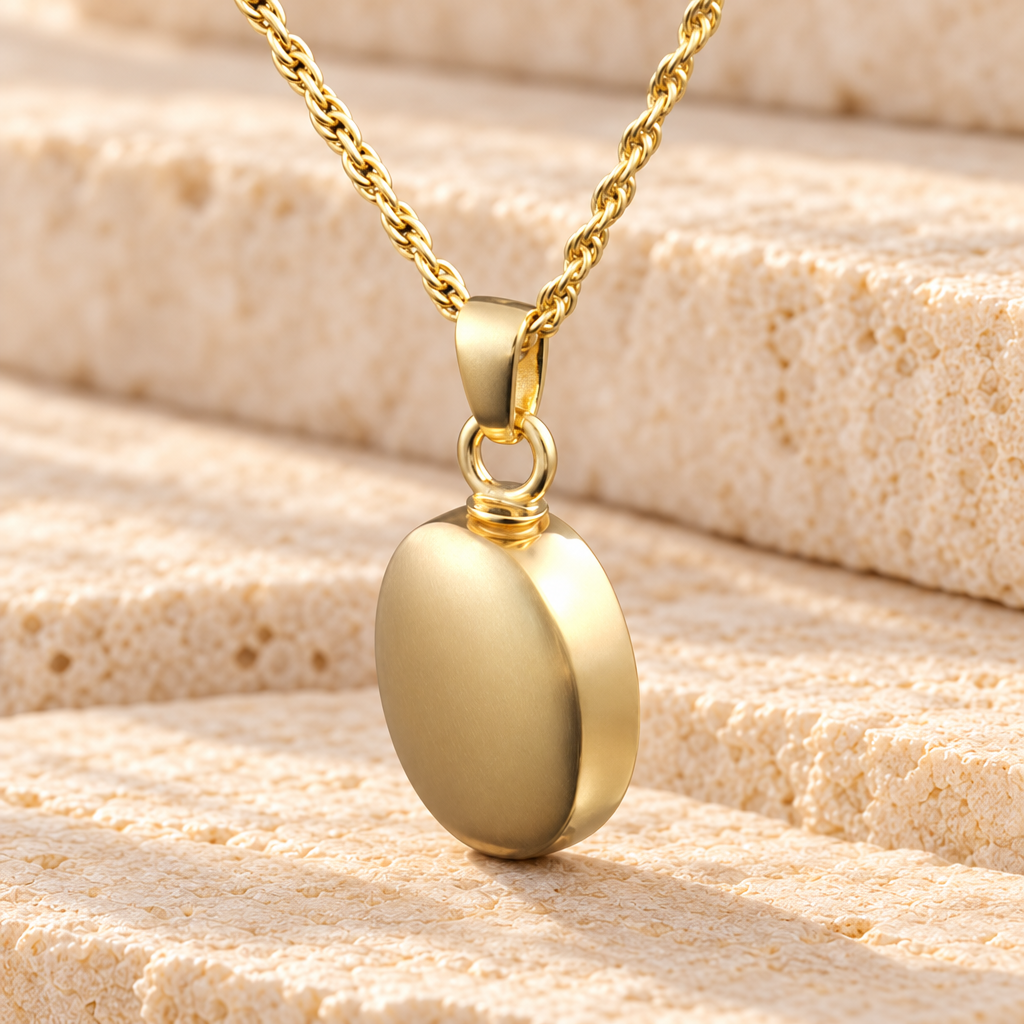 14k Gold Oblique Urn Necklace — main — evr870kg