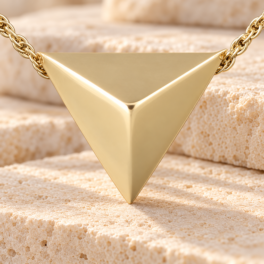 14K Gold Plated Triangle Jewelry Urn — main — evr166kg