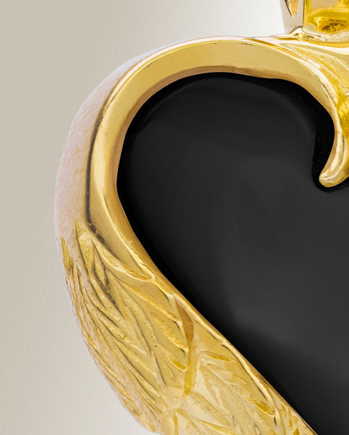 14K Yellow Gold Onyx Innocent Heart Cremation Pendant