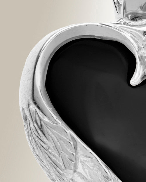 14K White Gold Onyx Innocent Heart Cremation Pendant